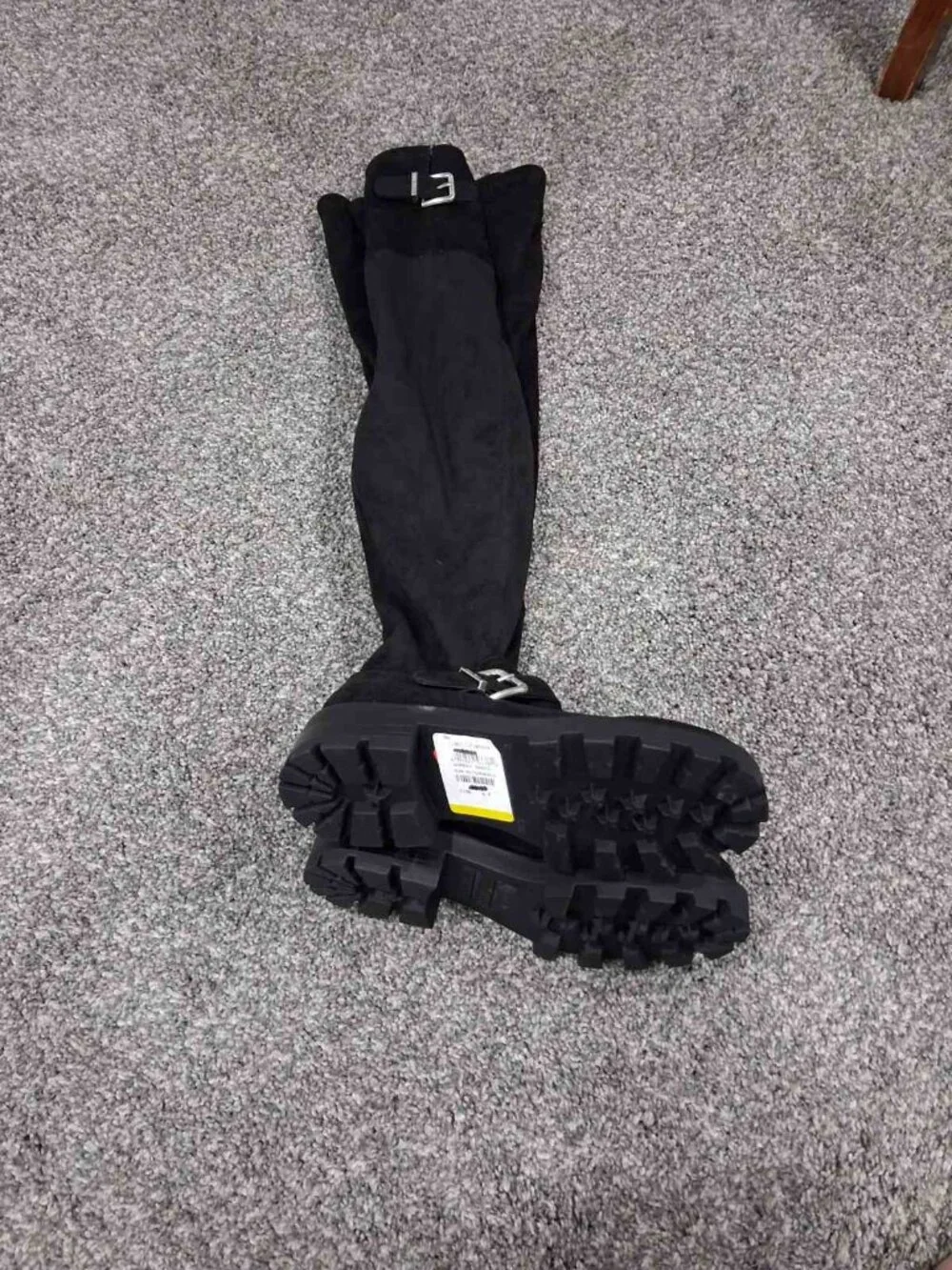 Nine West Nans Lug Sole Over-the-Knee Boots – Black Faux Suede – Size 6.5 (BNWT)